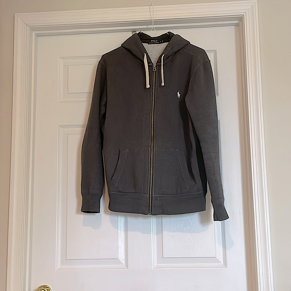 Polo Ralph Lauren, Men’s, dark gray, heavy weight, zip, sweatshirt, size L